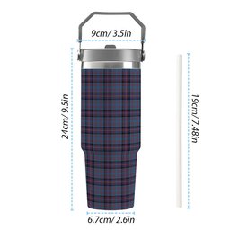 ScotsTee Shop Scottish Cochrane Azure Tartan Flip Straw Tumbler 20oz 30oz