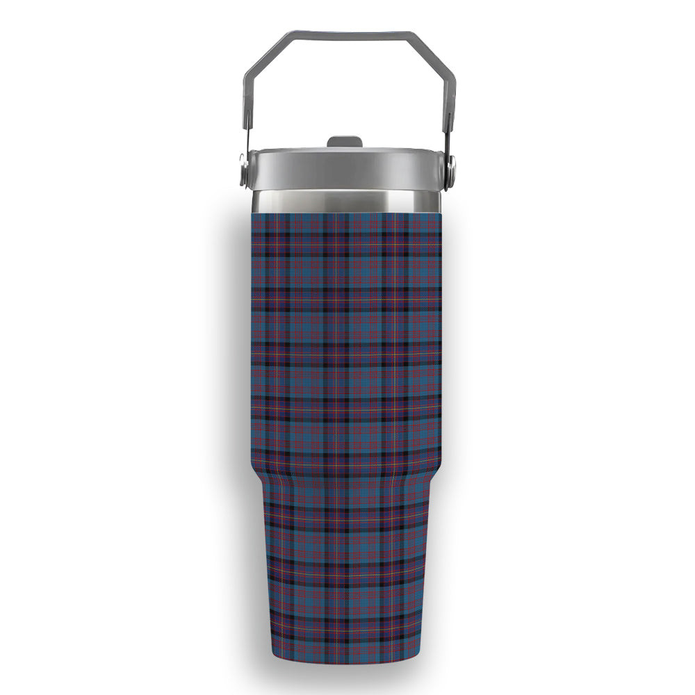 ScotsTee Shop Scottish Cochrane Azure Tartan Flip Straw Tumbler 20oz 30oz