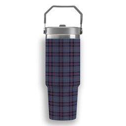 ScotsTee Shop Scottish Cochrane Azure Tartan Flip Straw Tumbler 20oz 30oz