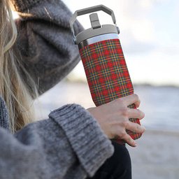 ScotsTee Shop Scottish Chattan Chief Modern Tartan Flip Straw Tumbler 20oz 30oz