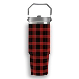 ScotsTee Shop Scottish Cameron Black and Red Ancient Tartan Flip Straw Tumbler 20oz 30oz