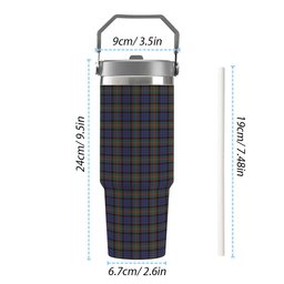 ScotsTee Shop Scottish Fletcher of Dunans SC Tartan Flip Straw Tumbler 20oz 30oz