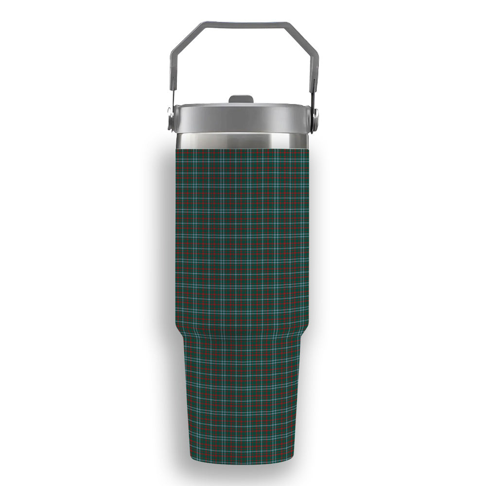 ScotsTee Shop Scottish Dundee Green Tartan Flip Straw Tumbler 20oz 30oz