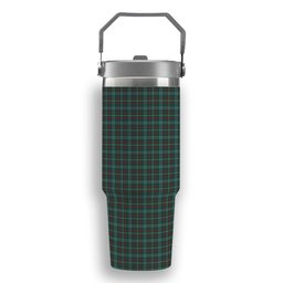 ScotsTee Shop Scottish Dundee Green Tartan Flip Straw Tumbler 20oz 30oz