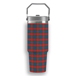 ScotsTee Shop Scottish Fraser Gathering Red Ancient Tartan Flip Straw Tumbler 20oz 30oz