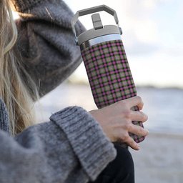 ScotsTee Shop Scottish Dundee Pink Variation Ancient Clan Tartan Flip Straw Tumbler 20oz 30oz