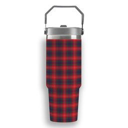 ScotsTee Shop Scottish Fraser Gathering Red Modern Tartan Flip Straw Tumbler 20oz 30oz