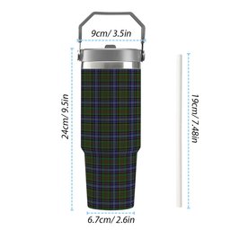 ScotsTee Shop Scottish Drennan Tartan Flip Straw Tumbler 20oz 30oz