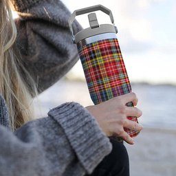 ScotsTee Shop Scottish Drummond of Strathallan Modern Tartan Flip Straw Tumbler 20oz 30oz