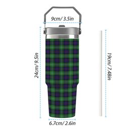 ScotsTee Shop Scottish Davidson of Tulloch Tartan Flip Straw Tumbler 20oz 30oz