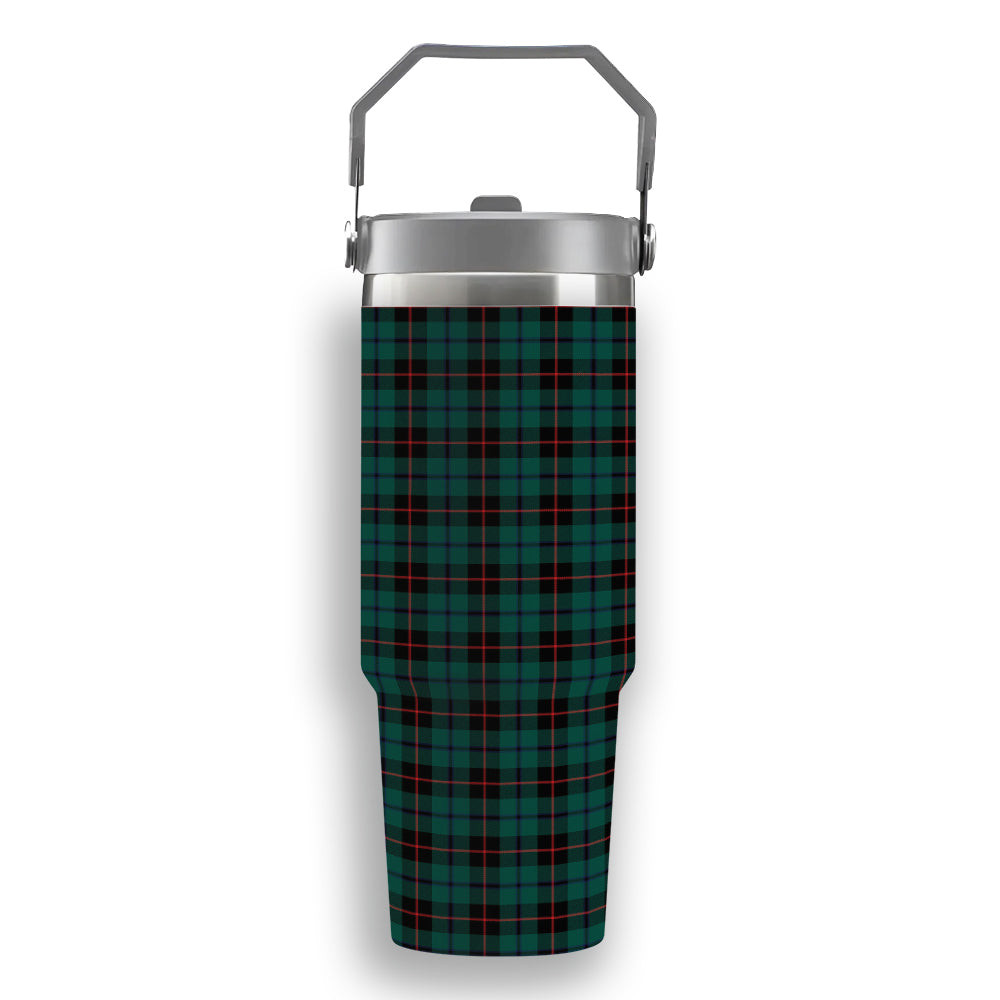 ScotsTee Shop Scottish Douglas Black Modern Tartan Flip Straw Tumbler 20oz 30oz