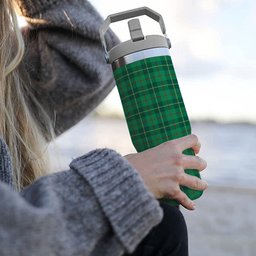 ScotsTee Shop Scottish Galloway Green Modern Tartan Flip Straw Tumbler 20oz 30oz
