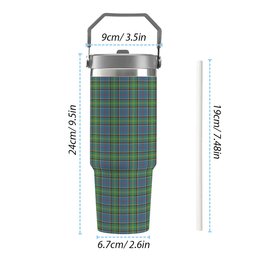 ScotsTee Shop Scottish Dalrymple SC Tartan Flip Straw Tumbler 20oz 30oz