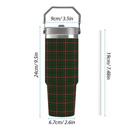 ScotsTee Shop Scottish Donegal County, Crest Range Tartan Flip Straw Tumbler 20oz 30oz