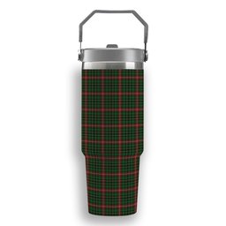ScotsTee Shop Scottish Donegal County, Crest Range Tartan Flip Straw Tumbler 20oz 30oz