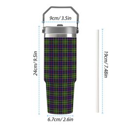 ScotsTee Shop Scottish Dalrymple Tartan Flip Straw Tumbler 20oz 30oz