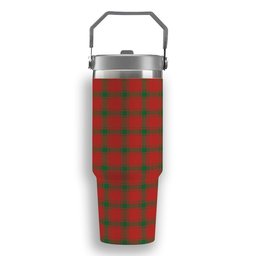 ScotsTee Shop Scottish Donald of the Isles Red Ancient Tartan Flip Straw Tumbler 20oz 30oz