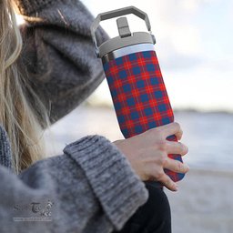 ScotsTee Shop Scottish Galloway Red Tartan Flip Straw Tumbler 20oz 30oz