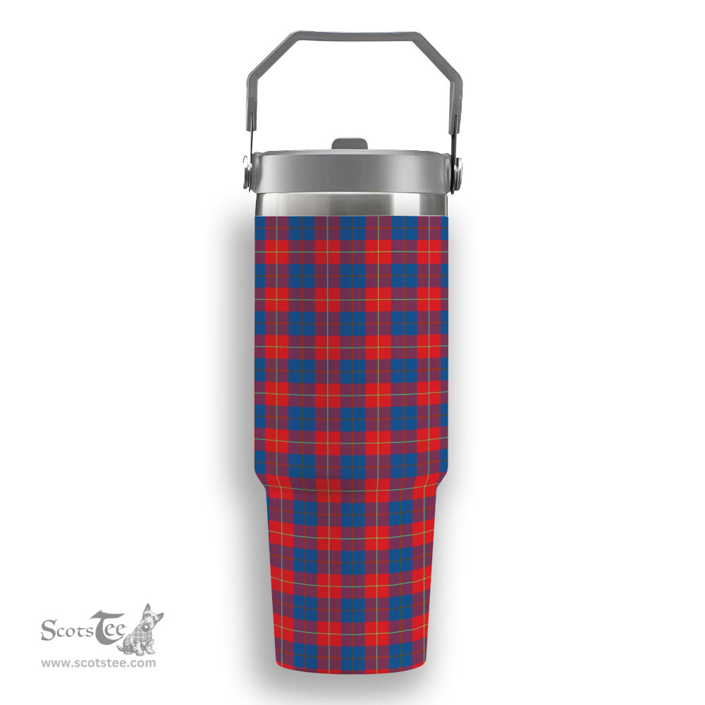 ScotsTee Shop Scottish Galloway Red Tartan Flip Straw Tumbler 20oz 30oz