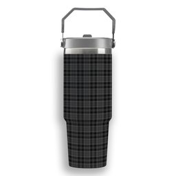 ScotsTee Shop Scottish Drummond Grey Tartan Flip Straw Tumbler 20oz 30oz