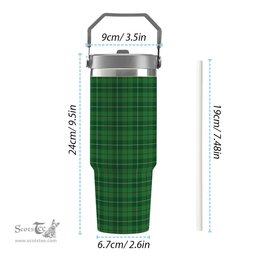 ScotsTee Shop Scottish Galloway Tartan Flip Straw Tumbler 20oz 30oz