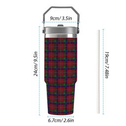 ScotsTee Shop Scottish Fitzgerald Dress Tartan Flip Straw Tumbler 20oz 30oz