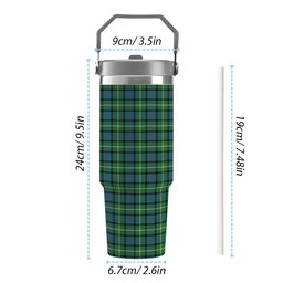 ScotsTee Shop Scottish Davidson of Tulloch Ancient Tartan Flip Straw Tumbler 20oz 30oz