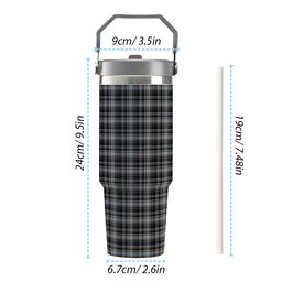 ScotsTee Shop Scottish Drummond Grey Clans Originaux Tartan Flip Straw Tumbler 20oz 30oz