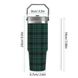 ScotsTee Shop Scottish Duncan of Sketraw Modern Tartan Flip Straw Tumbler 20oz 30oz
