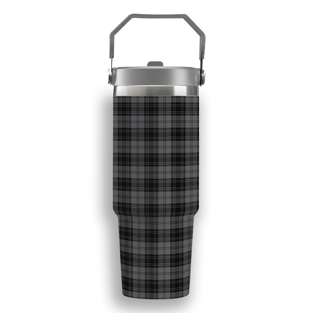 ScotsTee Shop Scottish Douglas Grey Vestiarium Scoticum Tartan Flip Straw Tumbler 20oz 30oz