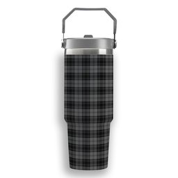 ScotsTee Shop Scottish Douglas Grey Vestiarium Scoticum Tartan Flip Straw Tumbler 20oz 30oz