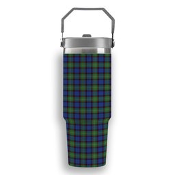 ScotsTee Shop Scottish Sinclair-Brown Modern Tartan Flip Straw Tumbler 20oz 30oz