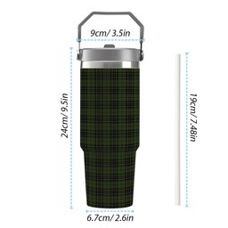 ScotsTee Shop Scottish MacLean Hunting Tartan Flip Straw Tumbler 20oz 30oz