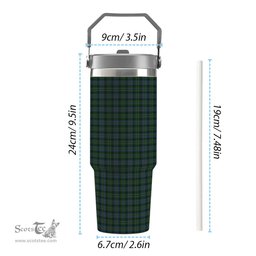 ScotsTee Shop Scottish Scott Hunting special Tartan Flip Straw Tumbler 20oz 30oz