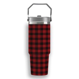 ScotsTee Shop Scottish McLeod Black and Red Tartan Flip Straw Tumbler 20oz 30oz