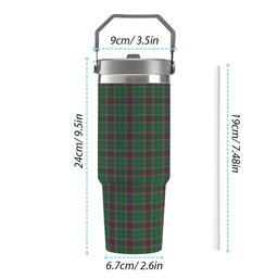 ScotsTee Shop Scottish Gray Hunting Modern Tartan Flip Straw Tumbler 20oz 30oz