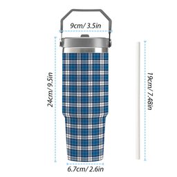 ScotsTee Shop Scottish Hutton SC Tartan Flip Straw Tumbler 20oz 30oz