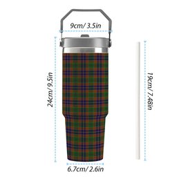 ScotsTee Shop Scottish Stevenson Old Tartan Flip Straw Tumbler 20oz 30oz