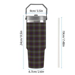 ScotsTee Shop Scottish MacDonell of Glengarry Dress Tartan Flip Straw Tumbler 20oz 30oz