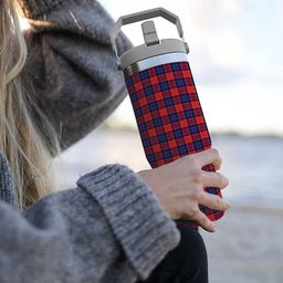 ScotsTee Shop Scottish Graham of Menteith Red Tartan Flip Straw Tumbler 20oz 30oz
