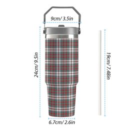ScotsTee Shop Scottish MacBain Dress Modern Tartan Flip Straw Tumbler 20oz 30oz