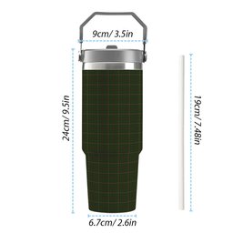 ScotsTee Shop Scottish McKinnon Hunting Tartan Flip Straw Tumbler 20oz 30oz