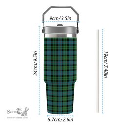 ScotsTee Shop Scottish Morrison Hunting Ancient Tartan Flip Straw Tumbler 20oz 30oz