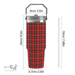 ScotsTee Shop Scottish Stewart (Stuart) of Bute Tartan Flip Straw Tumbler 20oz 30oz