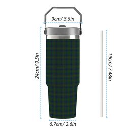 ScotsTee Shop Scottish Kennedy Tartan Flip Straw Tumbler 20oz 30oz