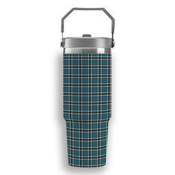 ScotsTee Shop Scottish Thomson Blue Ancient Clan Tartan Flip Straw Tumbler 20oz 30oz