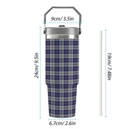 ScotsTee Shop Scottish MacPherson Dress Blue Tartan Flip Straw Tumbler 20oz 30oz