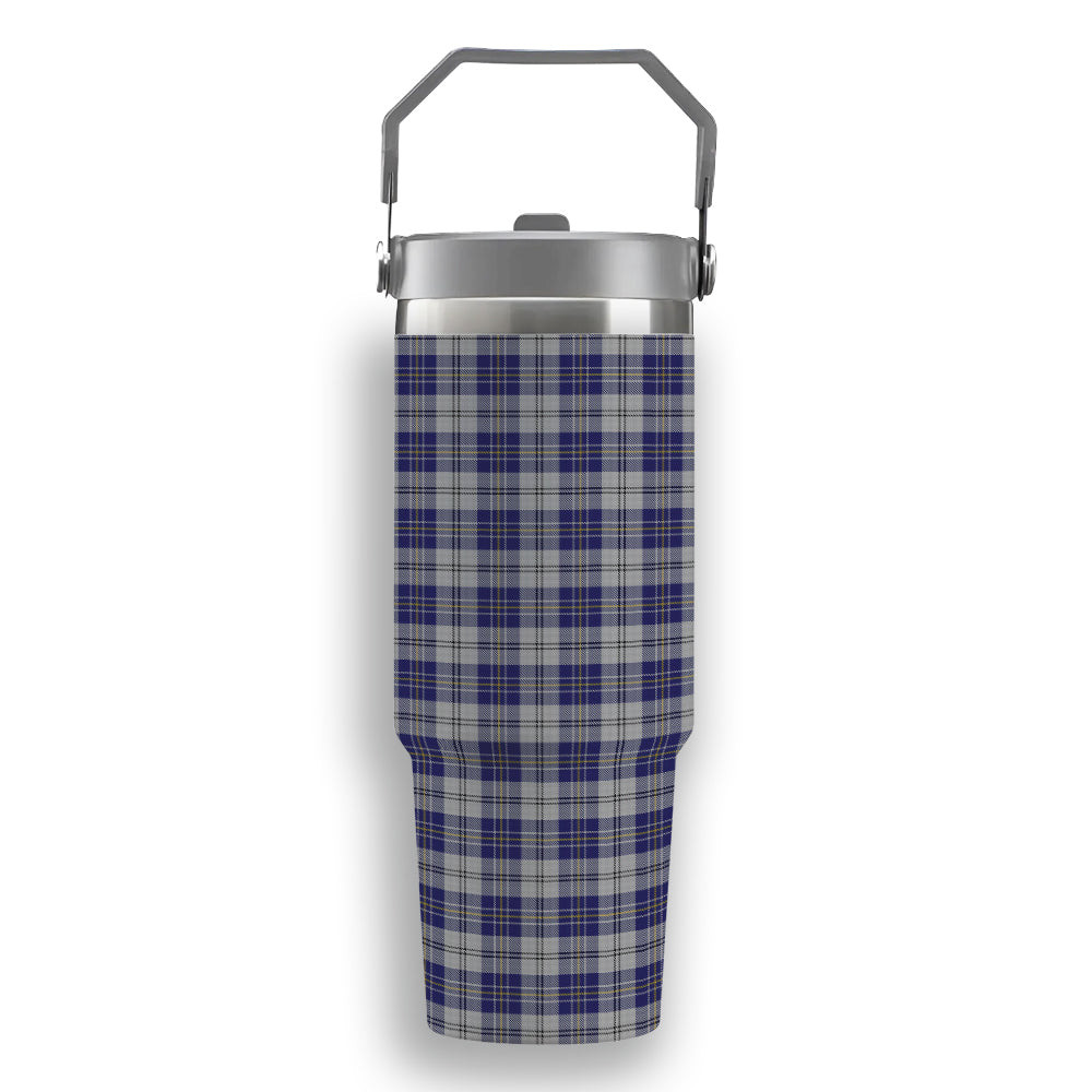 ScotsTee Shop Scottish MacPherson Dress Blue Tartan Flip Straw Tumbler 20oz 30oz