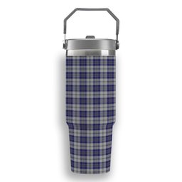 ScotsTee Shop Scottish MacPherson Dress Blue Tartan Flip Straw Tumbler 20oz 30oz