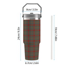 ScotsTee Shop Scottish Muirhead Hunting Modern Tartan Flip Straw Tumbler 20oz 30oz